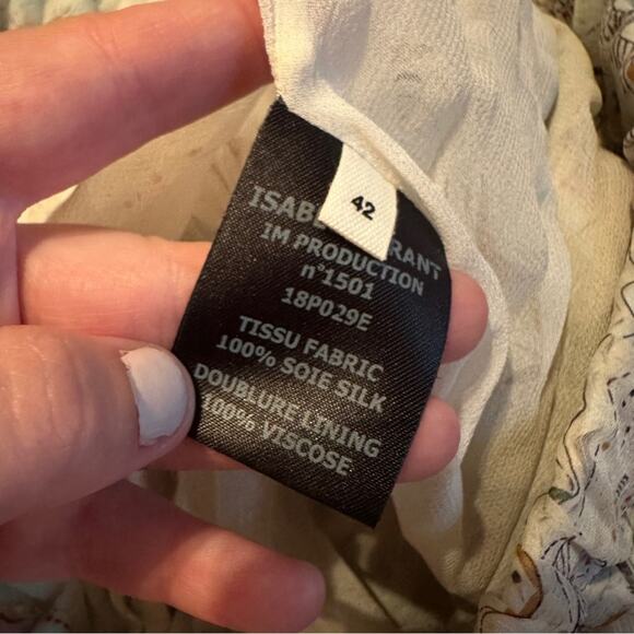 Isabel Marant Jeezon Gathered Asymmetrical Printed Silk Skirt in Erell Sz 42 - Picture 7 of 10